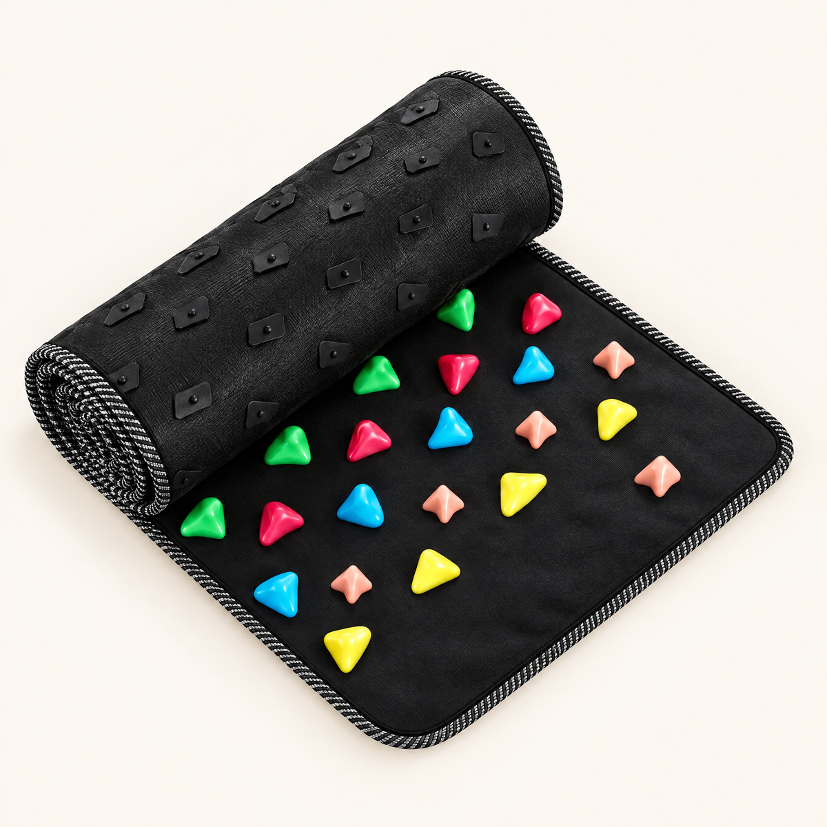 FeetyFeel acupressure mat with colorful massage stones